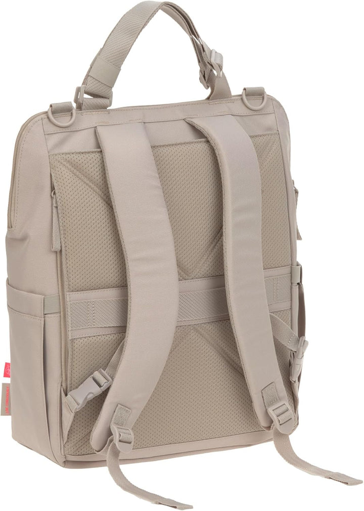 LÄSSIG Baby Wickelrucksack Wickeltasche mit Wickelunterlage, Kinderwagenbefestigung, Netztasche/GRE