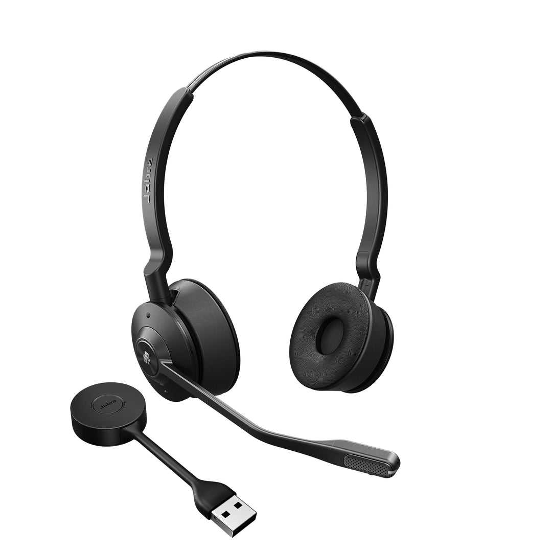 Jabra Engage 55 Schnurloses Stereo-Headset mit Link 400 USB-A DECT-Adapter - Mikrofon mit Geräuschun
