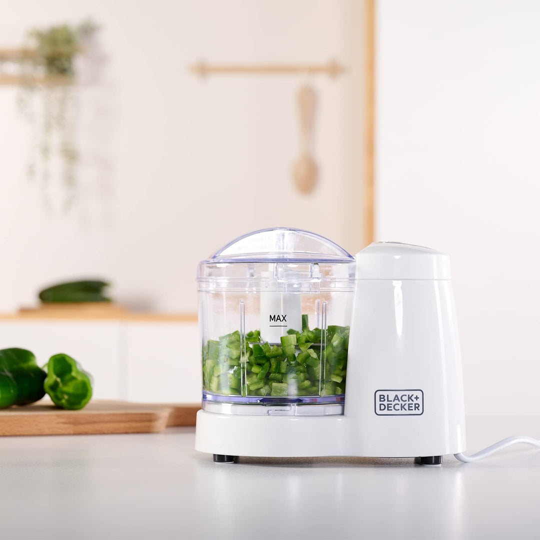 Black+Decker BXCH120E Zerkleinerer, 120, weiss/grau 350ml 120W, 350ml 120W