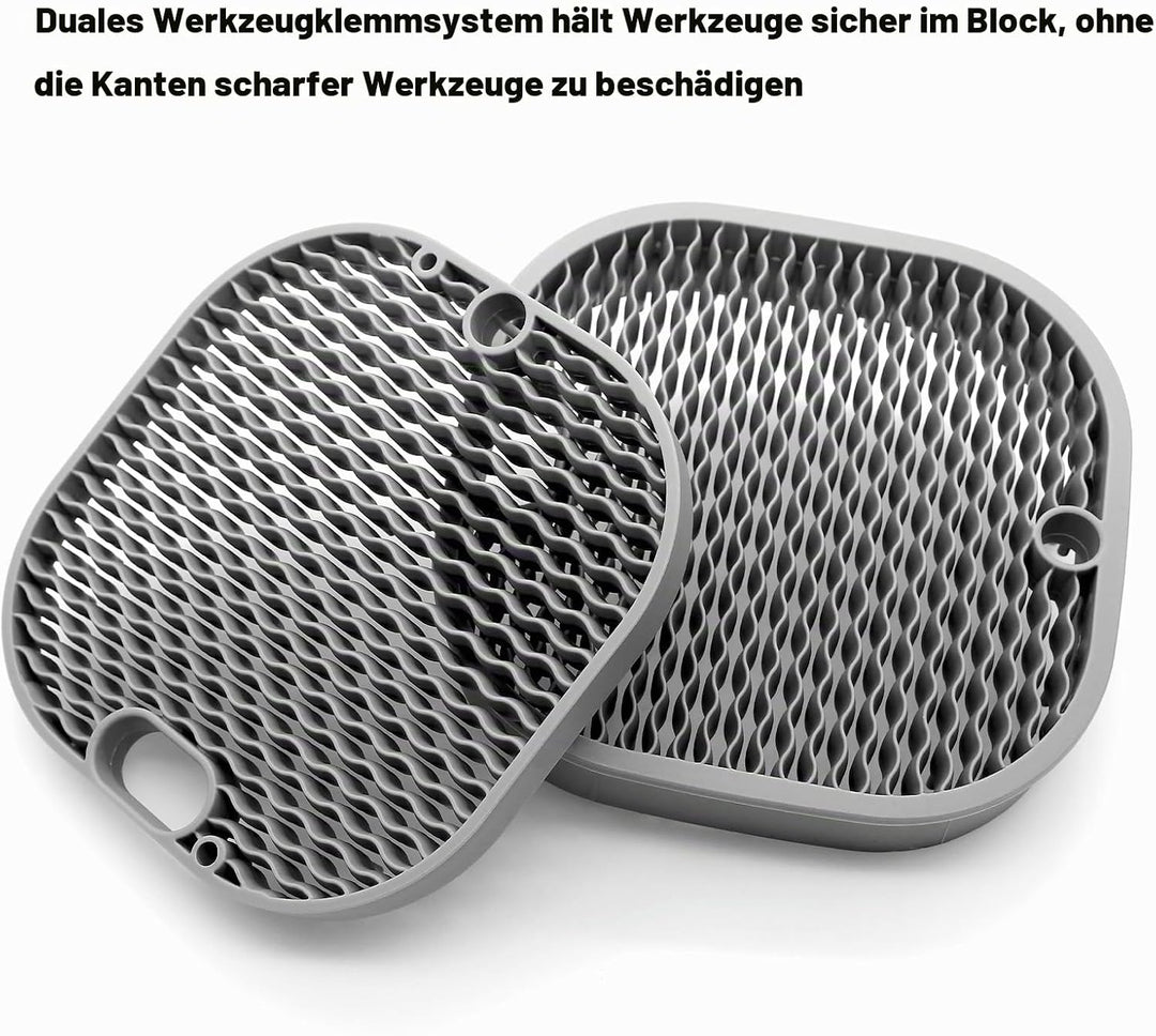 NVGFTG Messerblock Ohne Messer, Universal Messerblock Schwarz mit 21 Schlitzen und Abflussdesign, Ru