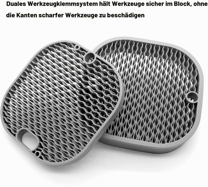 NVGFTG Messerblock Ohne Messer, Universal Messerblock Schwarz mit 21 Schlitzen und Abflussdesign, Ru