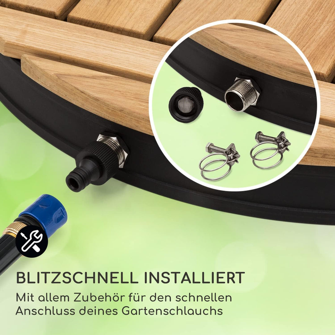 blumfeldt Mobile Gartendusche, Aussendusche für den Garten, Bodendusche mit 4m Wasserstrahlhöhe, Bod