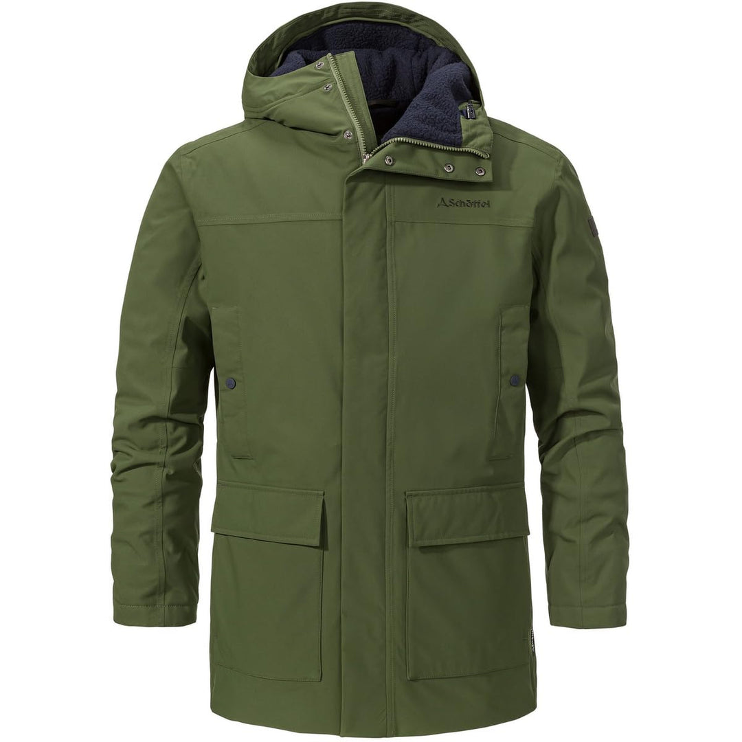 Schöffel Herren Ins. Parka Rotterdam M, wind- und wasserdichter Herren Parka mit Teddyfutter, Winter