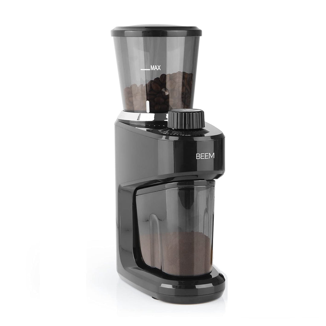 BEEM 3980 GRIND-INTENSE Elektrische Kaffeemühle - 160 g | Edelstahl-Kegelmahlwerk | 15-stufige Mahlg
