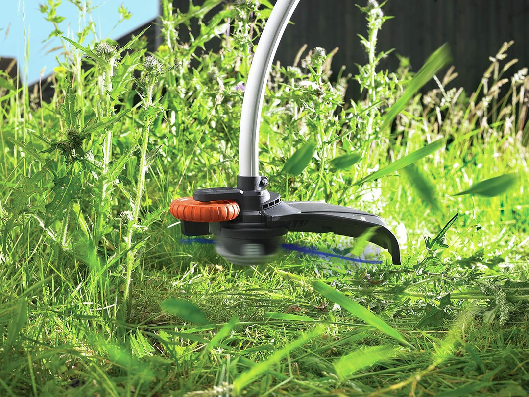 Black+Decker Elektro-Motorsense (900W, E-Drive Technologie, 35 cm Schnittbreite, Kantenschnittfunkti