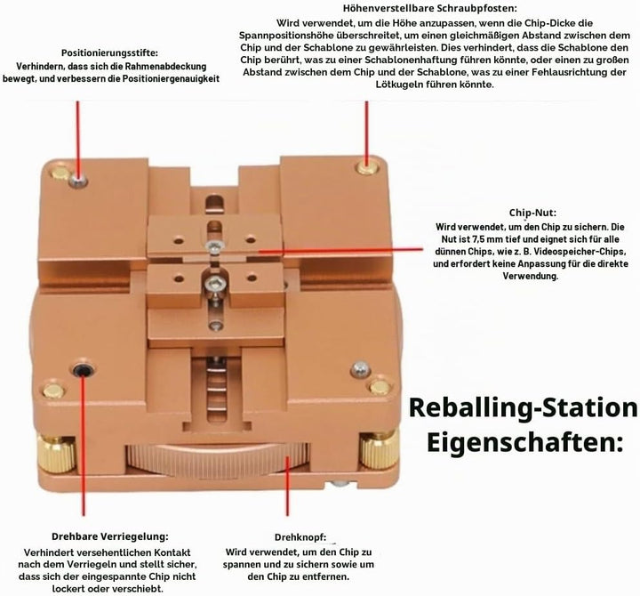 HT-90X BGA Reballing Station Selbstmagnetschablone Lötpaste Rework Kit Lötstation für die Selbstfixi