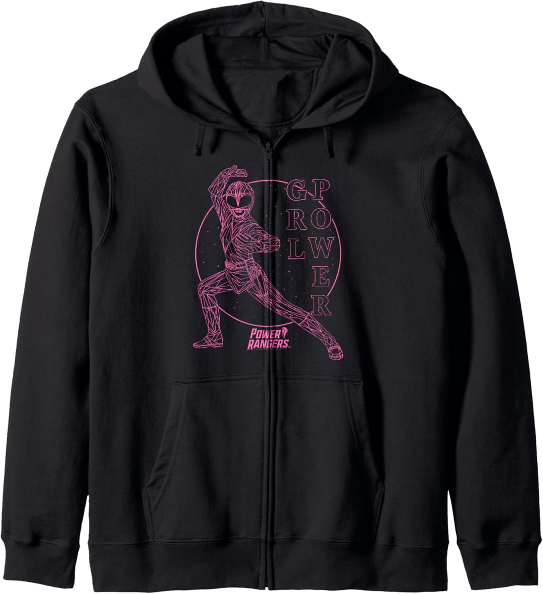 Power Rangers Pink Ranger Girl Power Geometric Line Art Kapuzenjacke