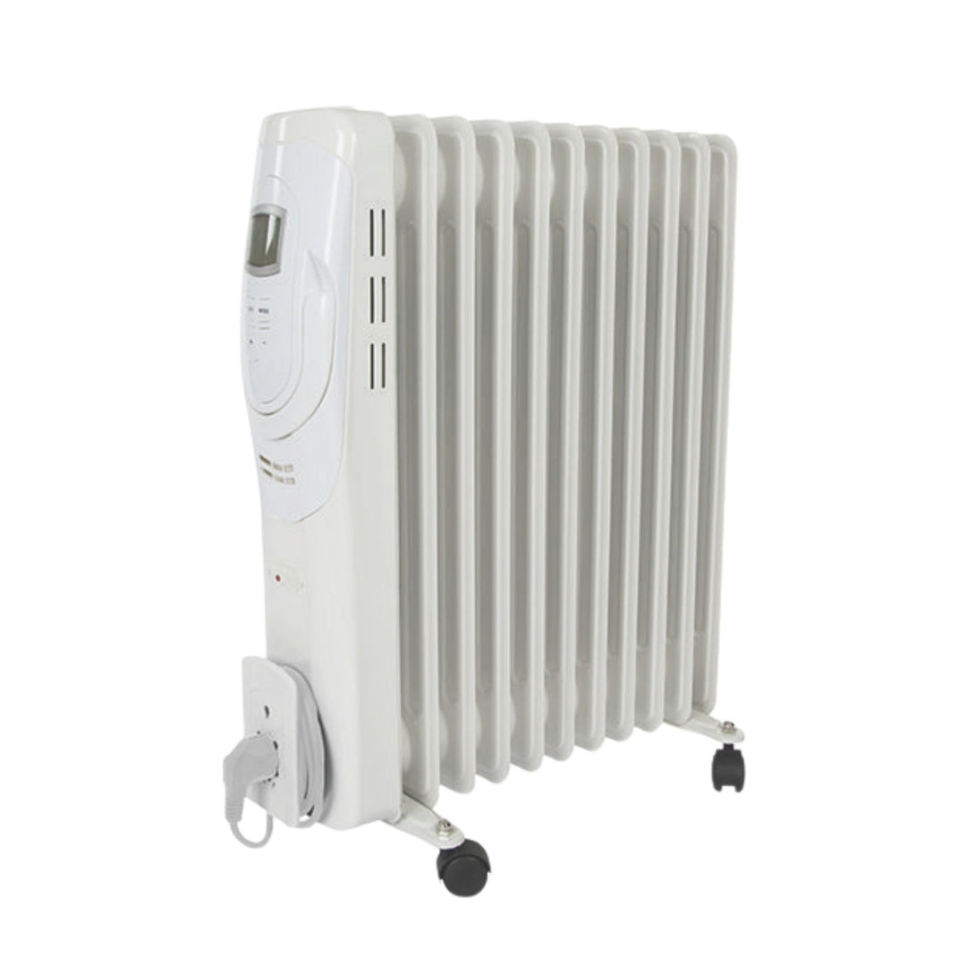 Perel 2500W Ölradiator mit 11 Rippen, 3 Heizstufen, LCD-Display, Timer, einstellbarem Thermostat, Gr