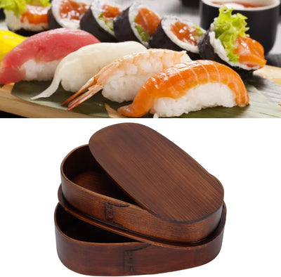 Bento-Lunchbox, 2-lagige Japanische Bento-Box aus Holz, Lebensmittelbehälter, Isolierung, Lunchbox,