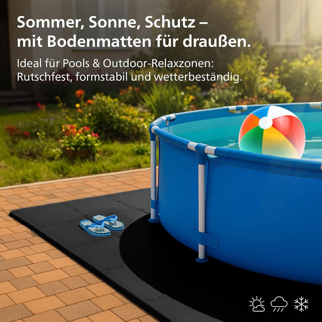 CLP Bodenschutzmatte Fitness 60x60 cm gross extra dick 6er Set Puzzlematte, rutschfeste Schutzmatten