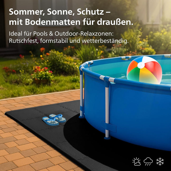 CLP Bodenschutzmatte Fitness 60x60 cm gross extra dick 6er Set Puzzlematte, rutschfeste Schutzmatten