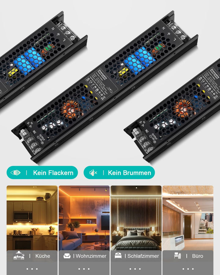 REYLAX LED Trafo 12V 200W Dimmbar, Netzteil 12V 16.7A Dimmbar TRIAC & 0/1-10V, Konstantspannungs LED