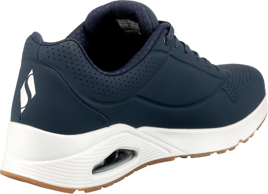 Skechers Damen Uno Stand On Air Sneaker 44 EU Navy Durabuck Trim, 44 EU Navy Durabuck Trim