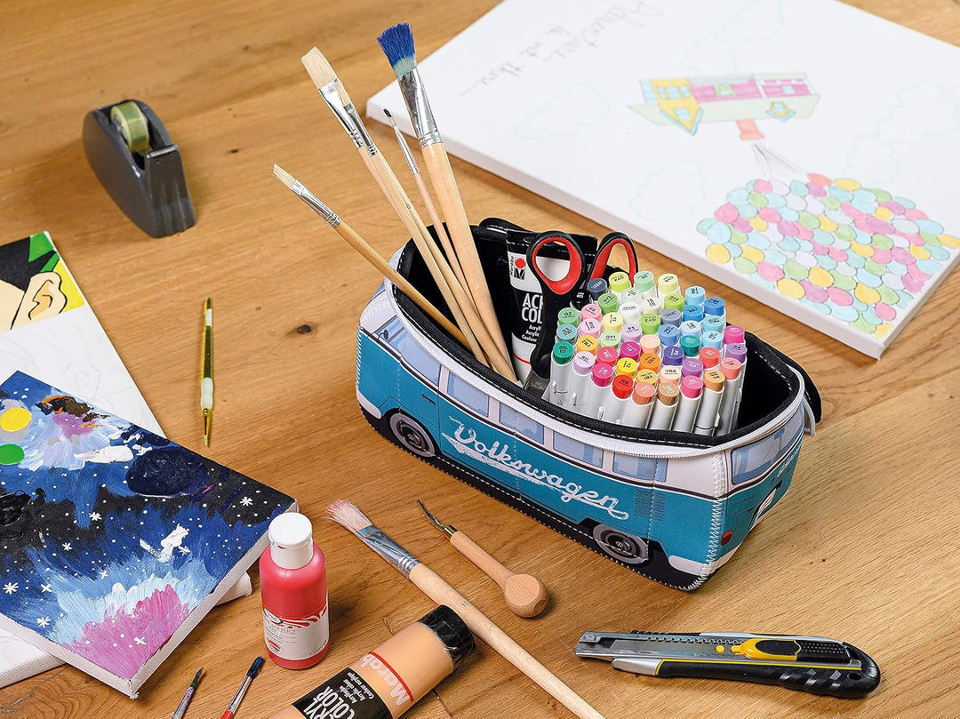 BRISA VW Collection - T1 Bulli Bus Kulturbeutel Kosmetiktasche | Volkswagen Universaltasche Waschbeu