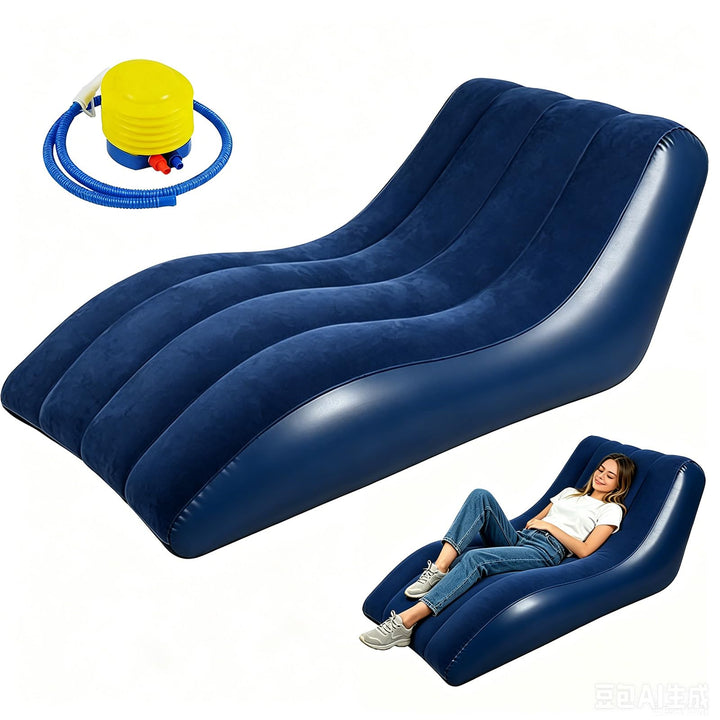Aufblasbares Sofa, Aufblasbare Couch mit beflockter Oberfläche, Wasserdichtes Luftsofa, Sessel aufbl