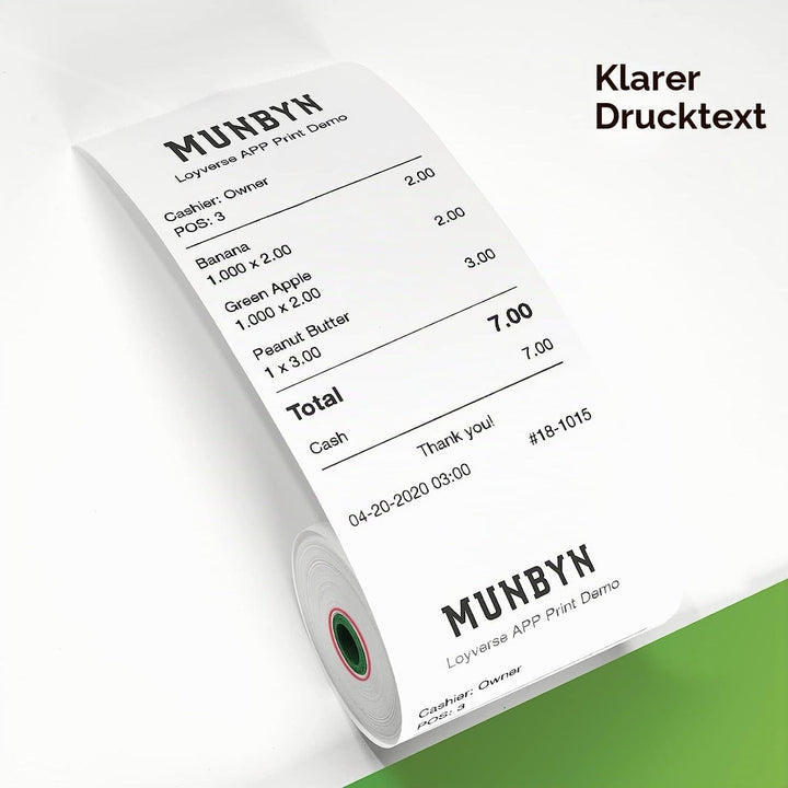 MUNBYN Premium 10 Stk. Thermopapier 80 * 50mm kassenrollen thermorollen bonrollen Thermo bonpapier T