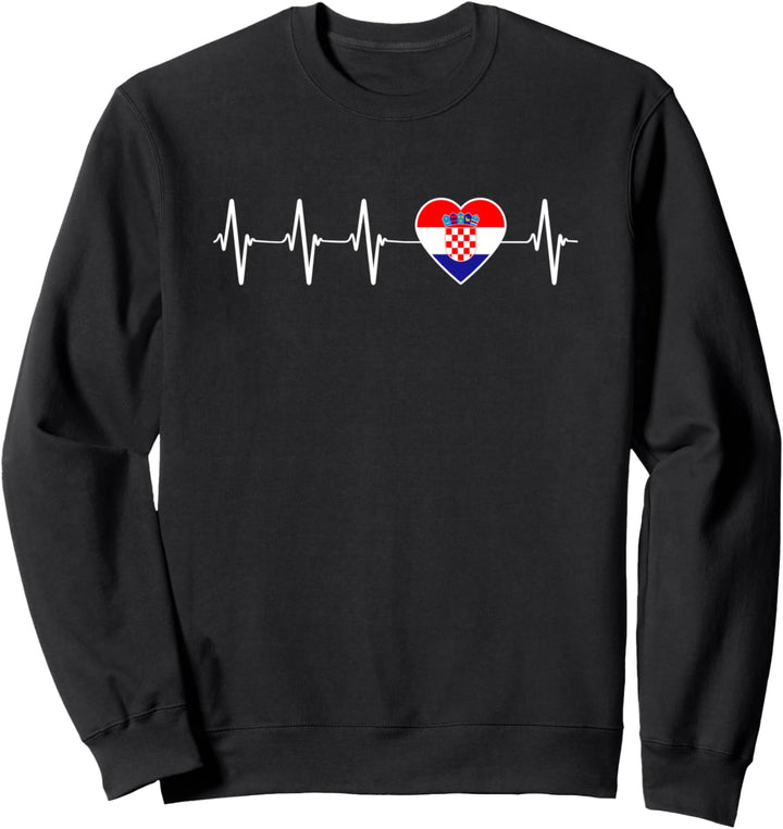 Kroatische Heartbeat I Love Croatia Flagge Land Geschenk Sweatshirt