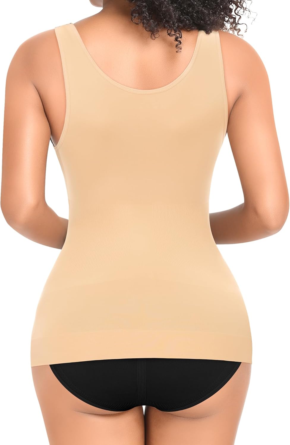 YARRCO Damen Shape Unterhemd Formende Tops Nahtlos Hemdchen L Beige+Beige-Weite Träger, L Beige+Beig
