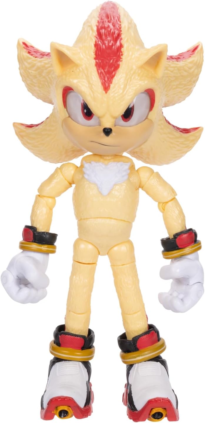Sonic The Hedgehog Sonic 3 Movie Super Shadow Actionfigur von Jakks Pacific, 13 cm gross, hochbewegl