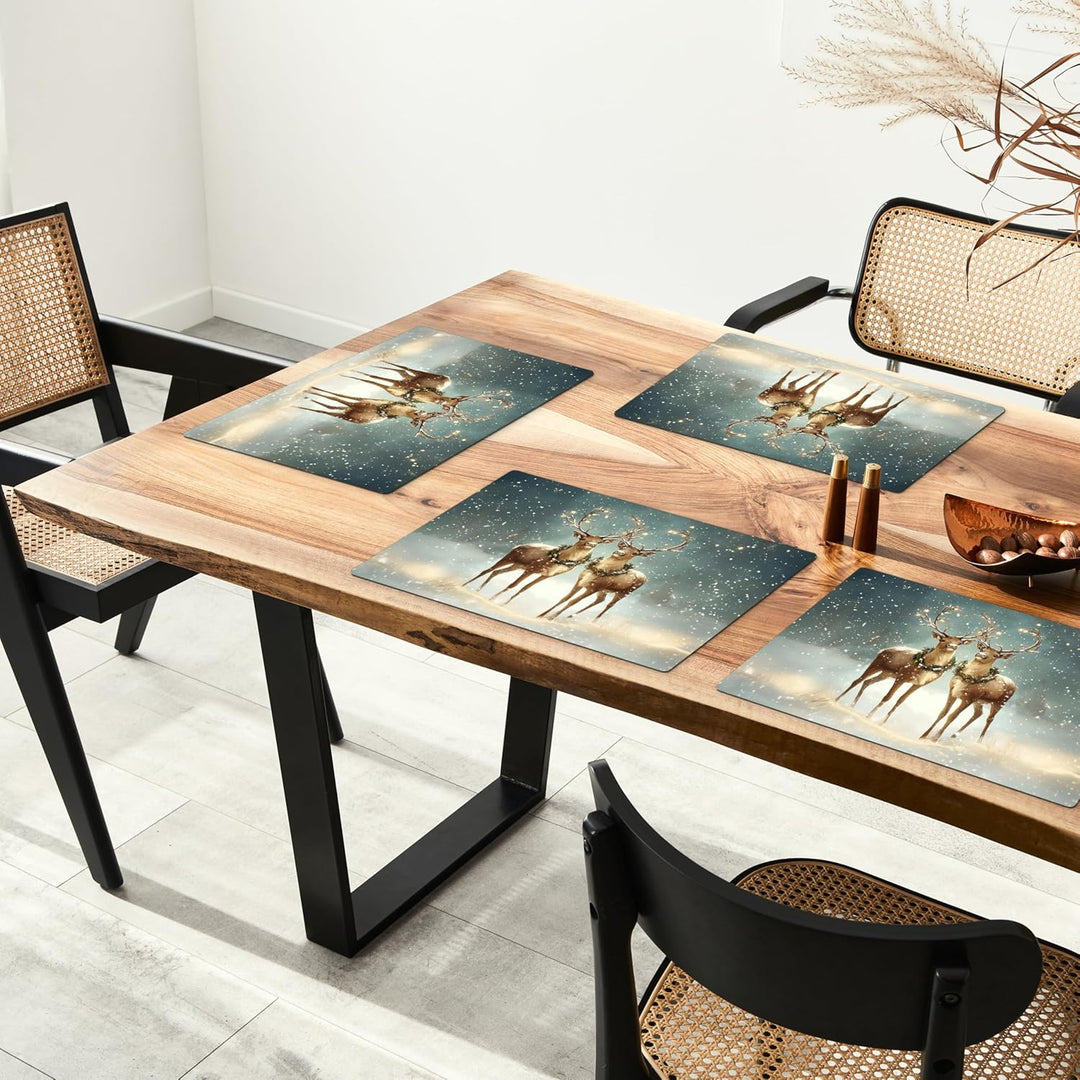 KitchenYeah© Platzsets Abwaschbar 6-Teilig 45x30 cm Tischsets Platzdeckchen rutschfeste Platzset Unt