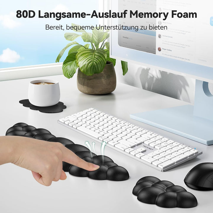 TECKNET Wolke Handballenauflage Tastatur, Ergonomisches & Entspannendes Handgelenk: Memory-Schaum mi