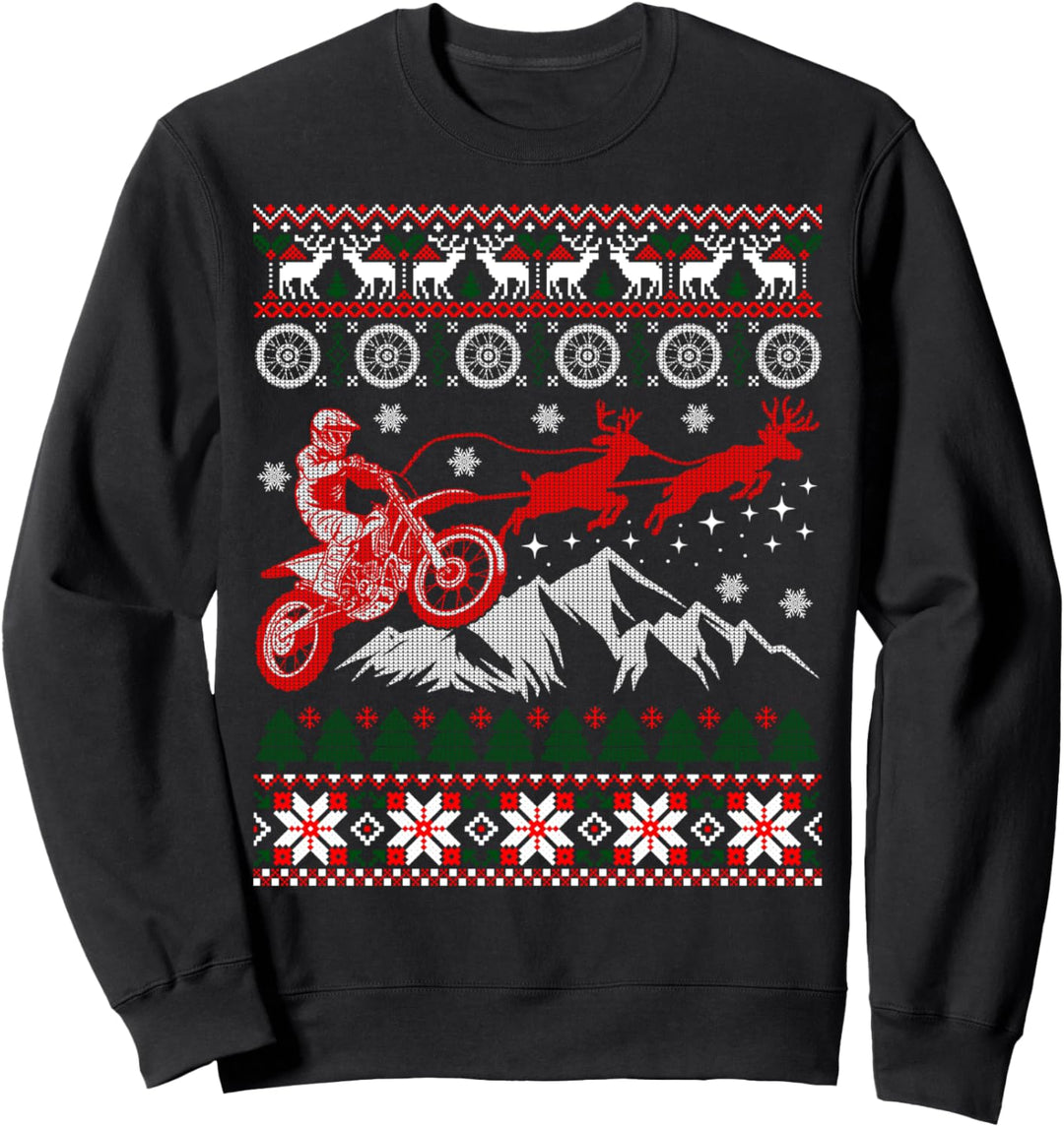 Ugly Christmas Sweater Motocross Biker Geschenk Sweatshirt