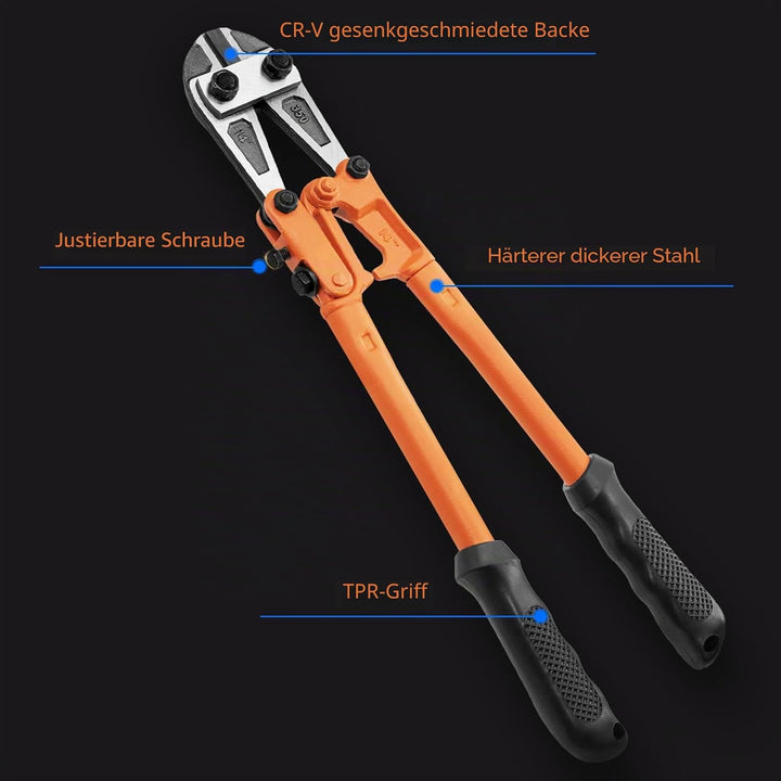 Meccion 14" Bolzenschneider zum Schneiden von Zaun, Stahldraht, Kette, Metallstangen, Schrauben, Sch