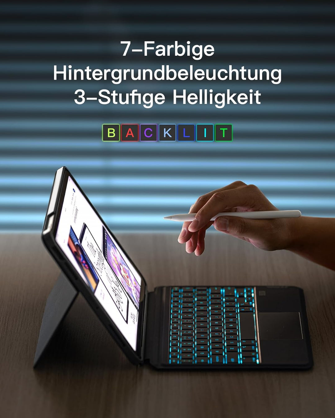 Inateck Hülle mit Tastatur für iPad 10 Generation,Tastatur mit Touchpad für iPad 10th Gen 10,9 Zoll