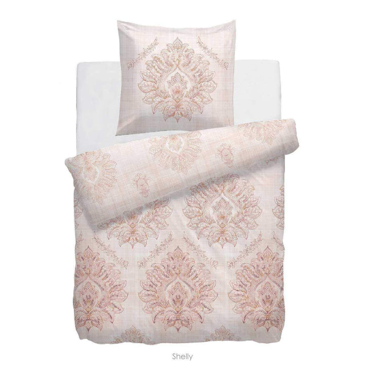 Heckett Lane Wendebettwäsche 100% Baumwolle Mako-Satin Shelly 135x200 (80x80) Rosa 135x200 + 1x 80x8