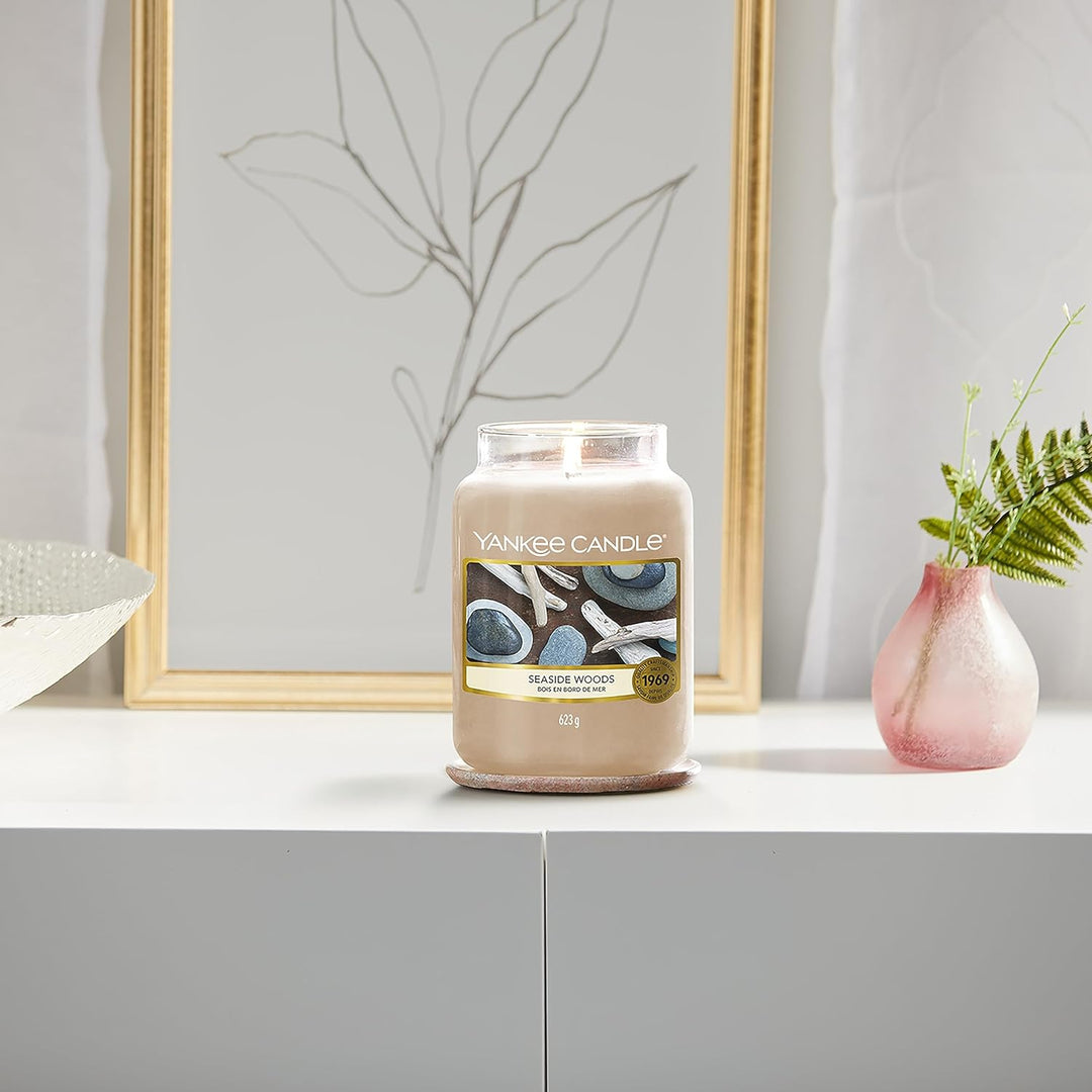 Yankee Candle Duftkerze im Glas (gross) | Seaside Woods | Brenndauer bis zu 150 Stunden