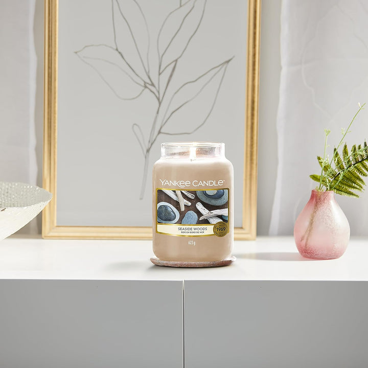 Yankee Candle Duftkerze im Glas (gross) | Seaside Woods | Brenndauer bis zu 150 Stunden