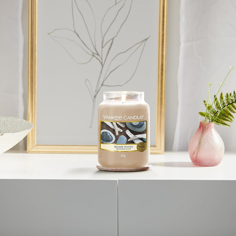 Yankee Candle Duftkerze im Glas (gross) | Seaside Woods | Brenndauer bis zu 150 Stunden