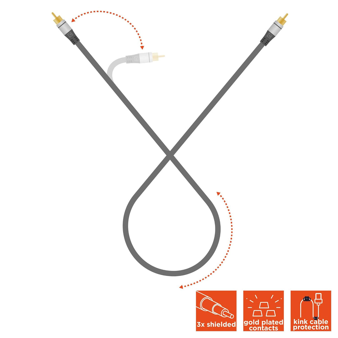 celexon Cinch Digital Audiokabel 1,5m - Plug &amp; Play - Cinch- auf Cinch-Kabel - Professional Line 1,5