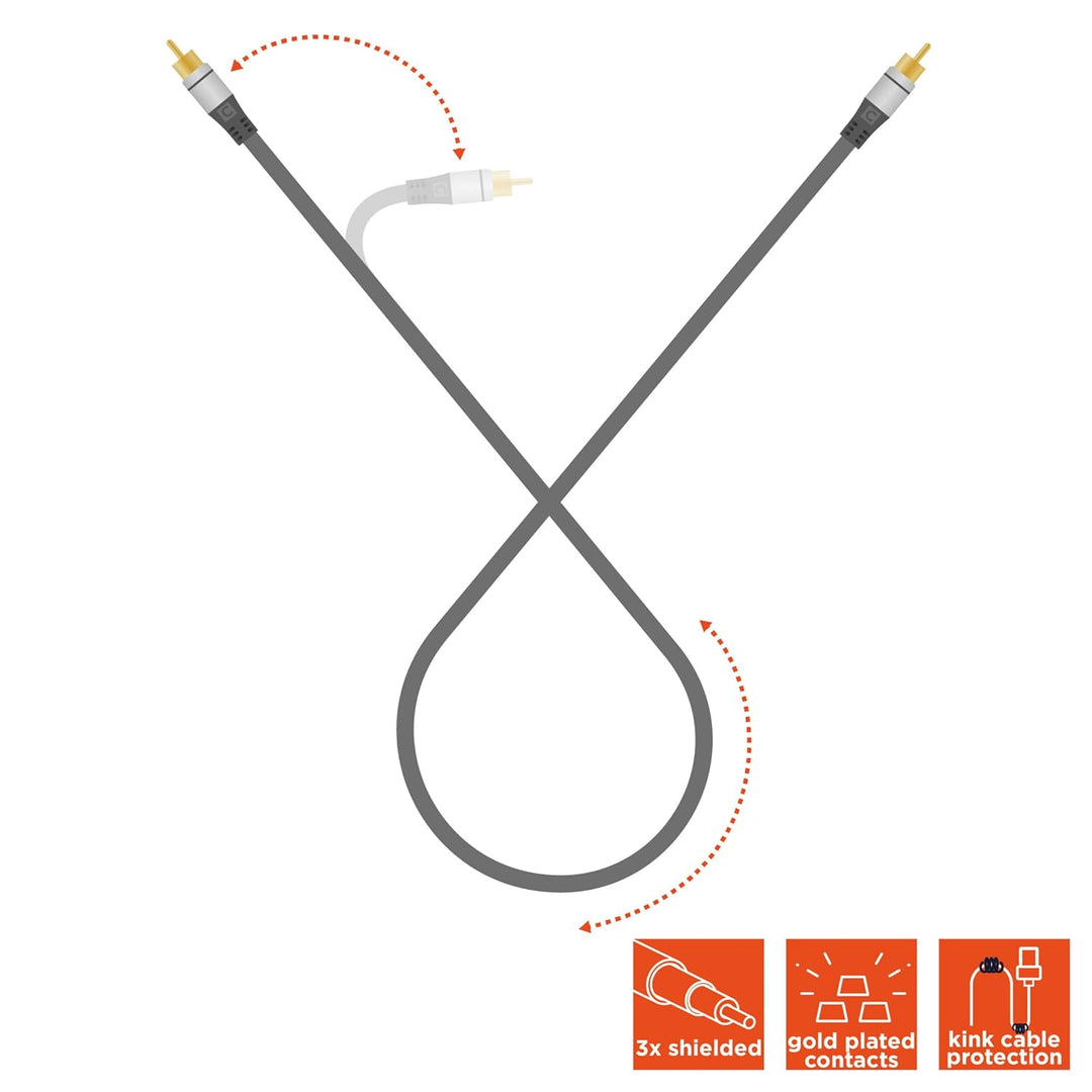 celexon Cinch Digital Audiokabel 3,0m - Plug & Play - Cinch- auf Cinch-Kabel - Professional Line 3,0