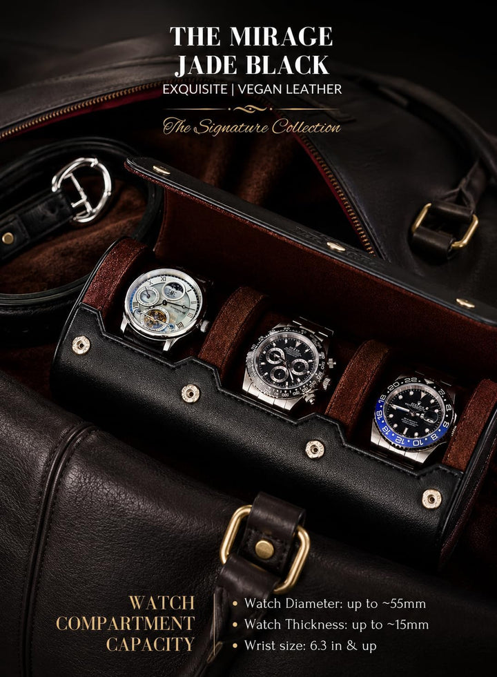 Watch Roll Case for Men - Watch Travel Case - Storage Organizer and Display - Mirage Watch Roll Case