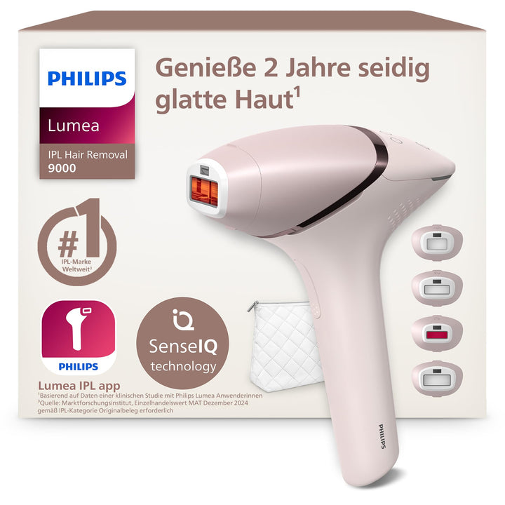 Philips Lumea IPL-Haarentfernung 9000 Series BRI957 - Lichtbasierte, kabellose Haarentfernung für la