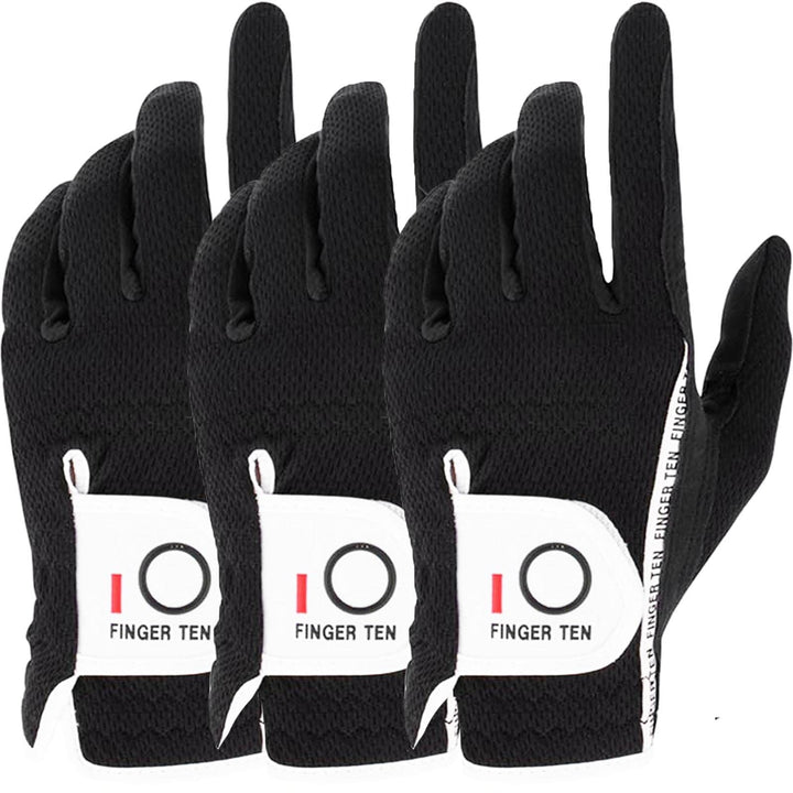 FINGER TEN Golfhandschuhe Herren Links Rechts Golfhandschuh Golf Handschuhe Wert 3 6 Stück, Linke Re