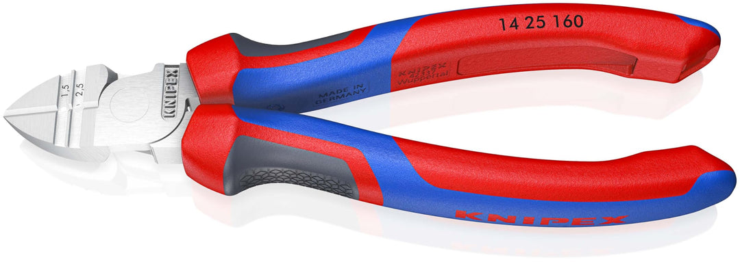 Knipex Abisolier-Seitenschneider verchromt, mit Mehrkomponenten-Hüllen 160 mm 14 25 160