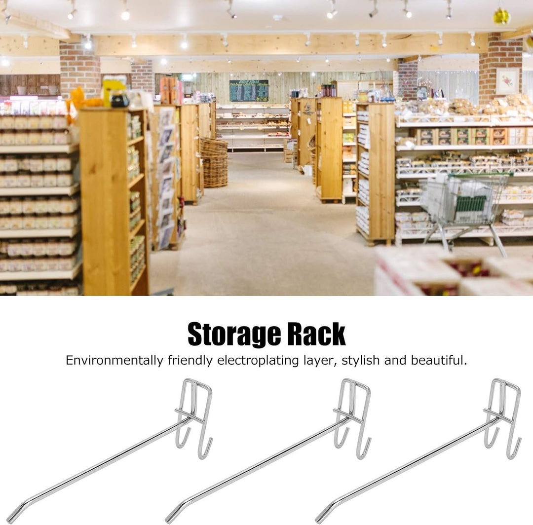 30 Stück Regalhaken, Schwerlast Supermarkt Haken Eisengitter Regal Haken Schmuck Display Regal Haken