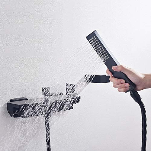 Drenky Duschkopf Schwarz Handbrause Wassersparend, Wassersparender Duschkopf Eckig 1 Strahlart Körpe