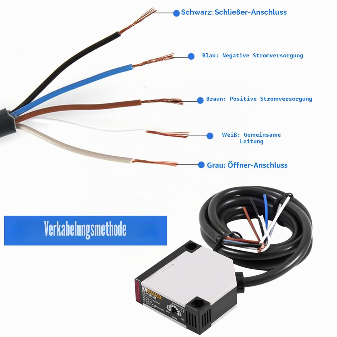 Reflektor Lichtschranke AC 90-250 V 3A Sensor für Lichtschranke E3JK-R4M1 Schalter für Spiegelreflex