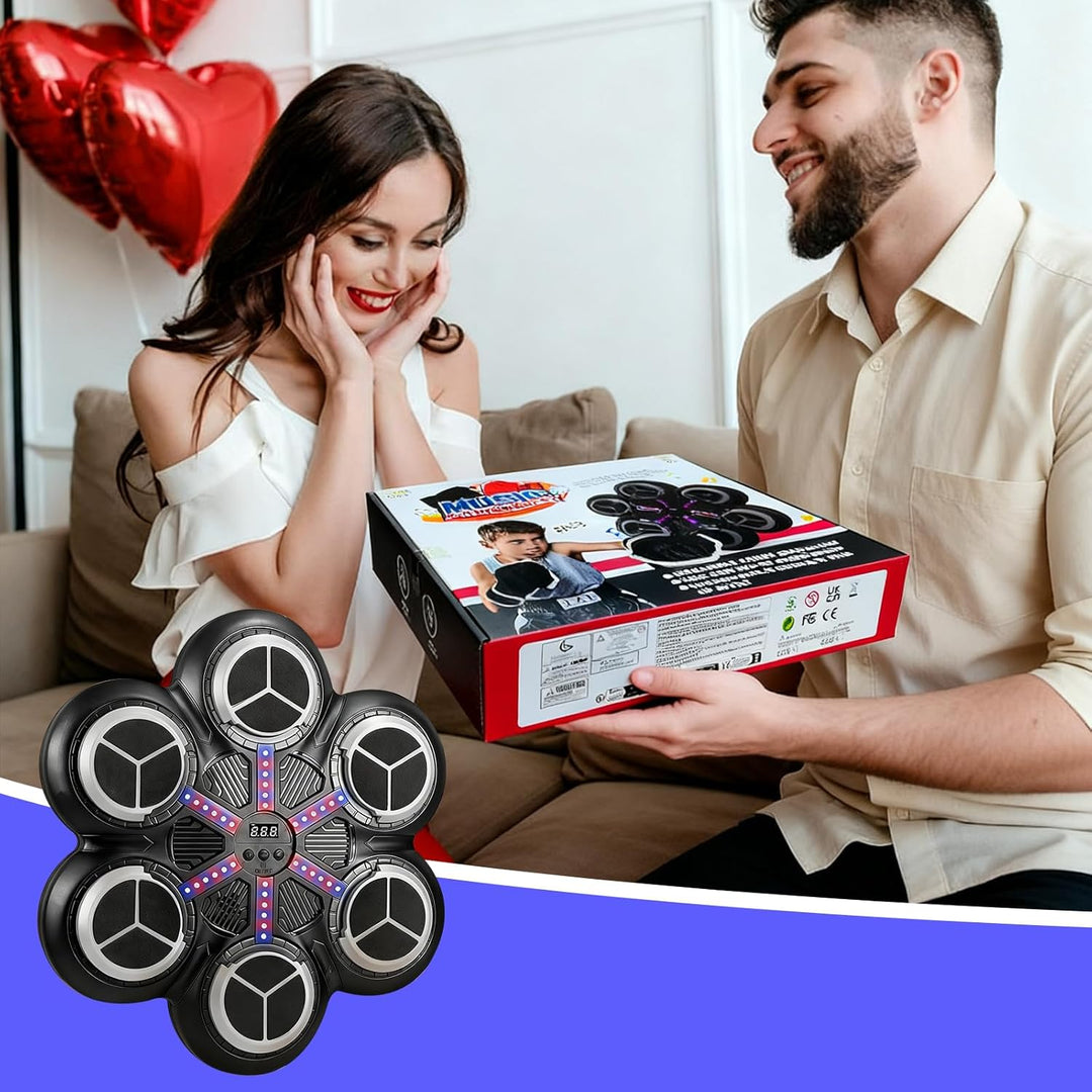 Music Boxing Machine, Elektronische Boxmaschine mit Musik, Farblichter, Bluetooth, 3 Geschwindigkeit