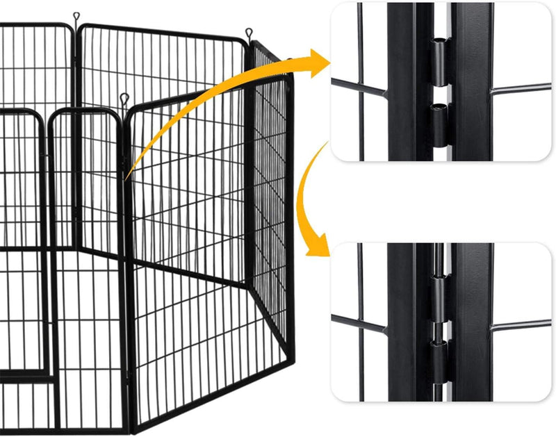 Yaheetech 16 eckig Welpenauslauf Welpenlaufstall Freigehege Welpenzaun Gehege mit 2 Türen je Panel 8