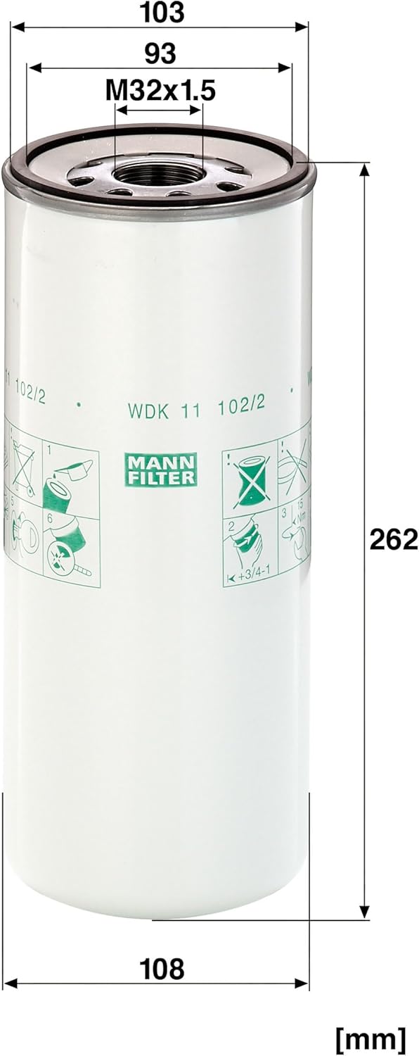 MANN-FILTER WDK 11 102/2 Kraftstofffilter – Für Nutzfahrzeug
