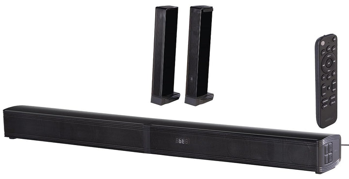 auvisio TV Lautsprecher: 2.2-Soundbar für TV-Geräte, teilbar, Dual-Subwoofer, Bluetooth, 180 W (Soun