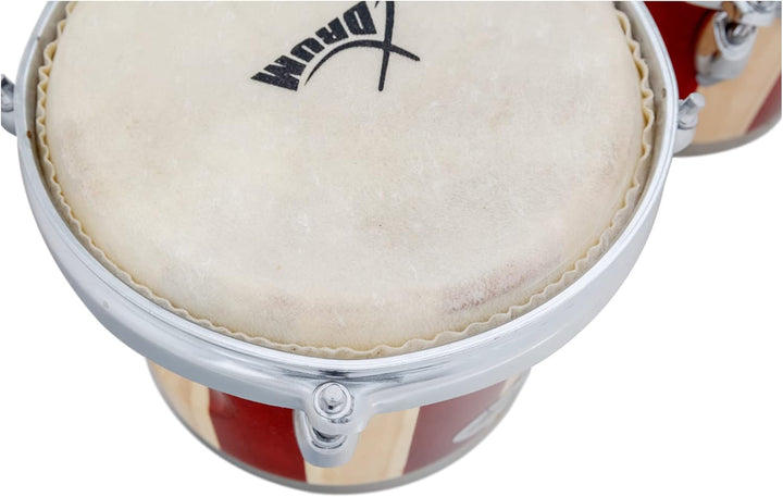 XDrum Bongos Retro - 2 Trommeln mit 16,5 cm (6,5") und 19 cm (7,5") Durchmesser - Bongotrommeln mit