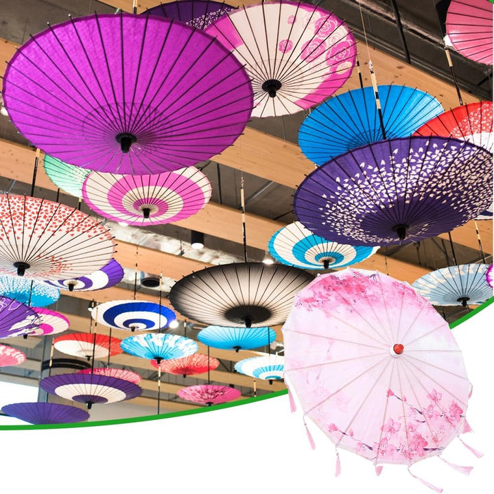 Handgefertigter Regenschirm aus Geöltem Papier, Sonnenschirm Orientalisch Halbrund Chinesischer Sonn