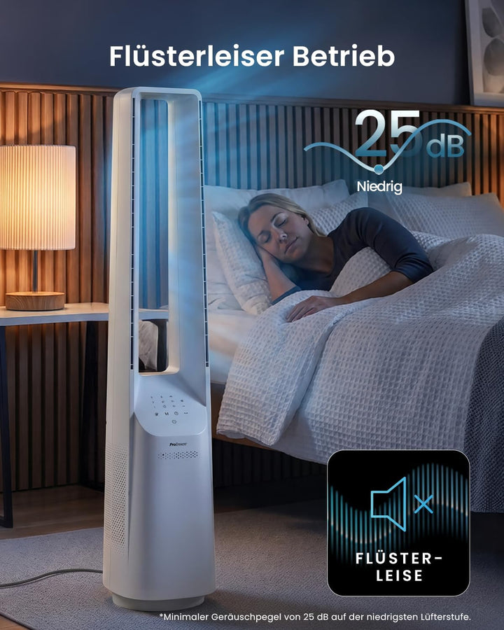 Pro Breeze 101cm rotorloser Ventilator - Smart Home Ventilator mit WLAN, Fernbedienung, LED Display,