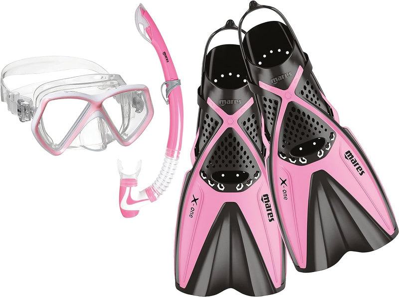 Mares Jungen Set X-one Pirate Tauchmaske, Schnorchel und Flossen S Rosa, S Rosa