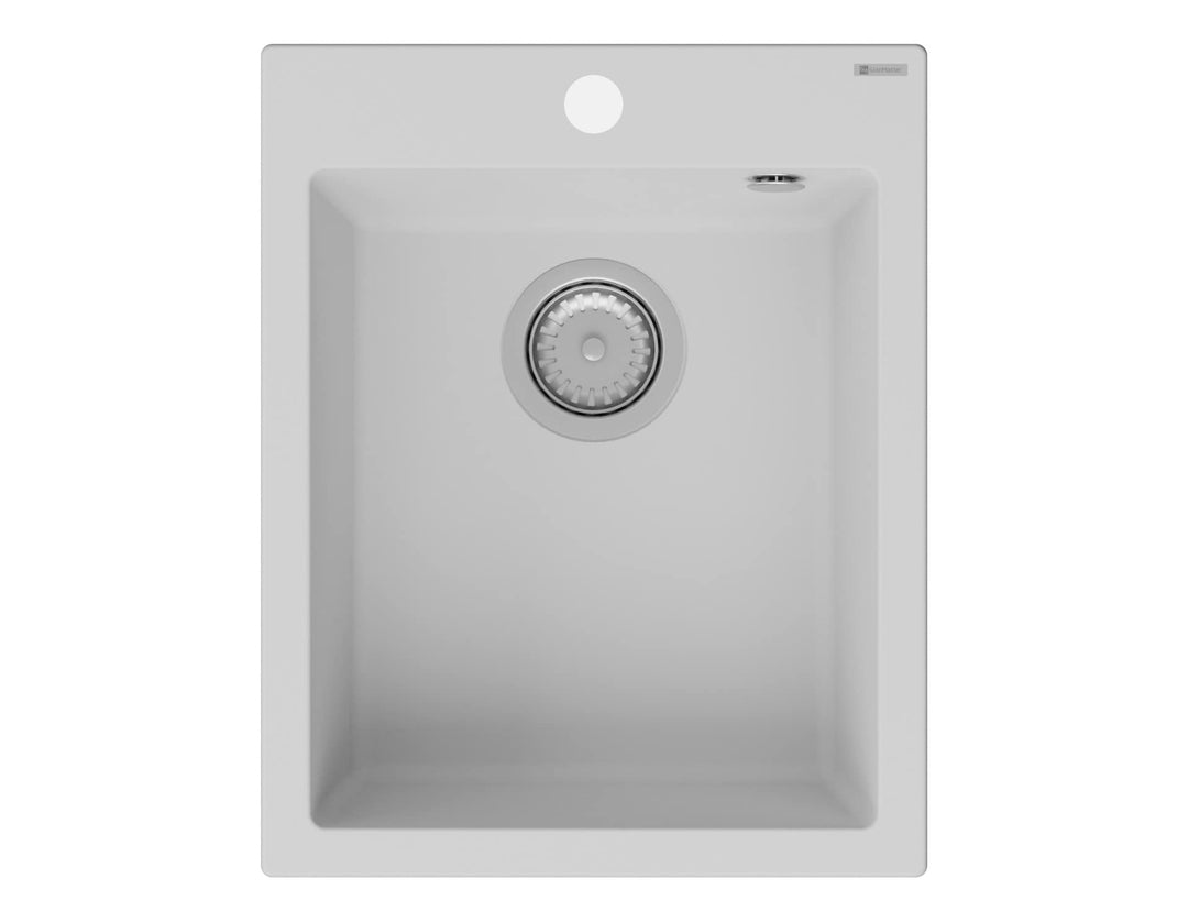 GRANMASTER Ivo Spülbecken Küche - mit 1 Becken - Granitspüle mit Siphon Waschbecken Küche - Einbausp